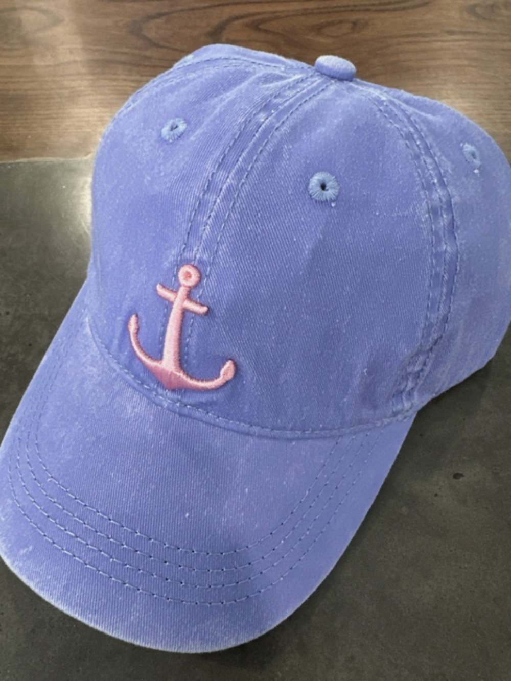 CAPE COD Light Blue & Pink Anchor Embroidered Cap 100% Cotton NEW w/ TAGS!